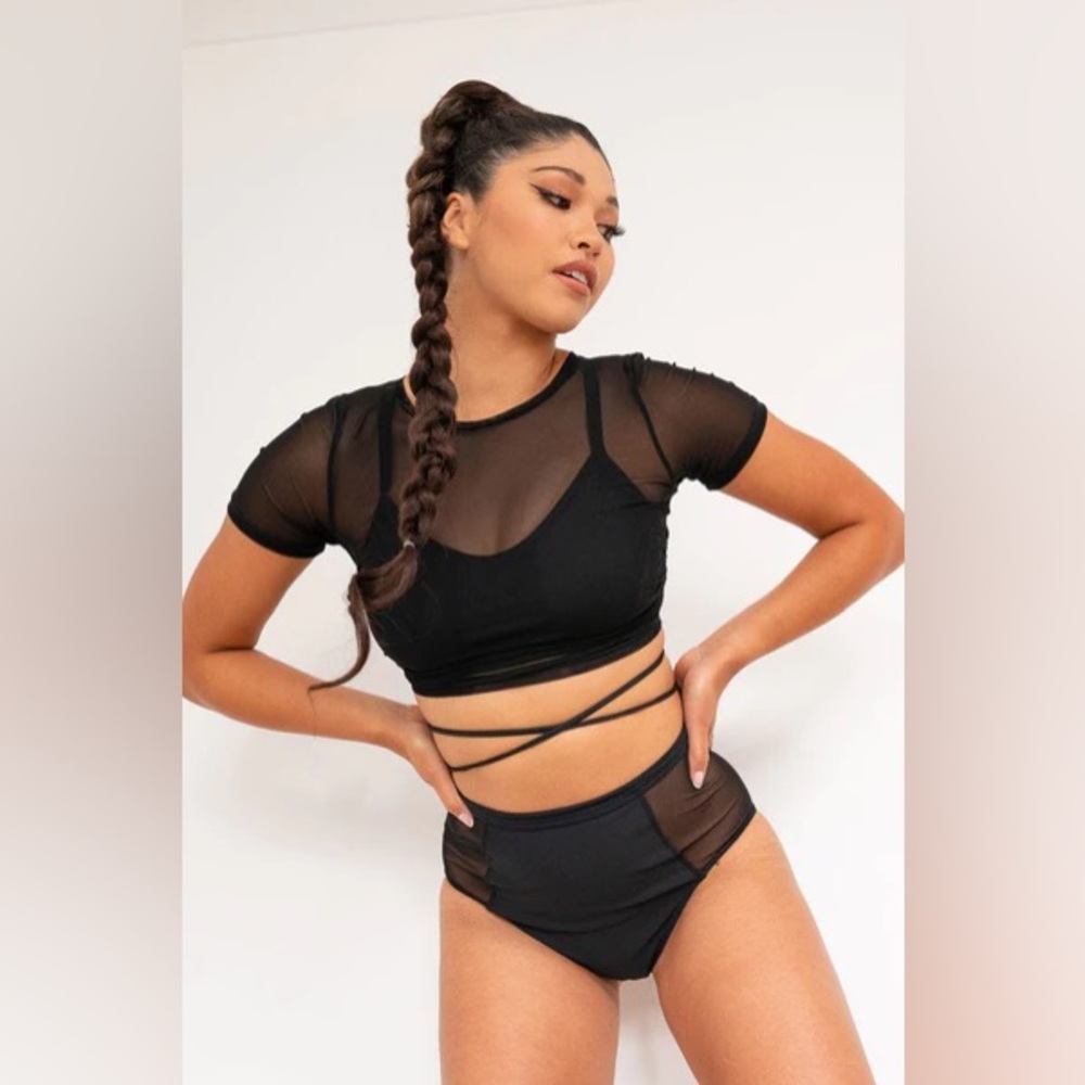 Lunalae Black Ember Workout Pole Dance Top